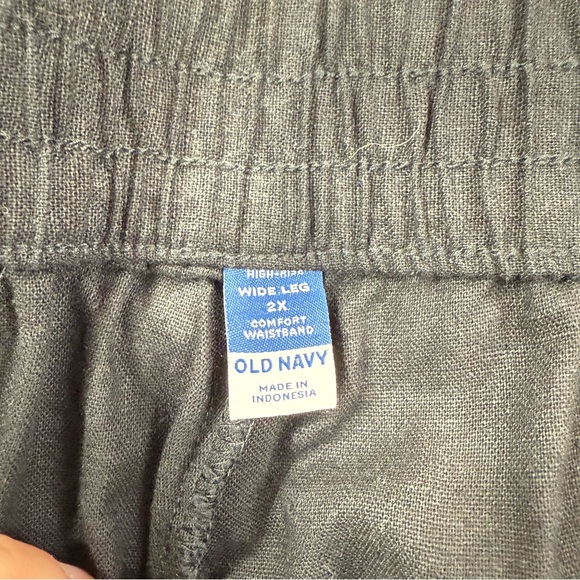 NWT Old Navy Women’s 2X Black High Rise Wide Leg Linen Blend Pants - Picture 8 of 14